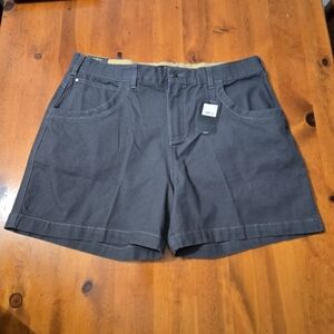 NWT Noble Outfitters Womens Shorts Size 18 Tug Free 5" short Asphalt Dark Grey